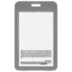 Бейдж вертикальный (85х54 мм), ДВУСТОРОННИЙ, серый, ЗАЩИТА ОТ ВЛАГИ И ПЫЛИ, BRAUBERG EXTRA, 238807 - фото 2