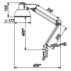 Настольная лампа светильник Бета-К на струбцине, цоколь Е27, белый - фото 6