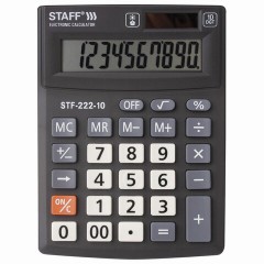 Калькулятор настольный STAFF PLUS STF-222, КОМПАКТНЫЙ (138x103 мм), 10 разрядов, двойное питание, 250419 Калькулятор настольный STAFF PLUS STF-222, КОМПАКТНЫЙ (138x103 мм), 10 разрядов, двойное питание, 250419 - фото 2