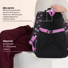 Ранец BRAUBERG LIGHT, 1 отделение, с брелоком, "Стильный бант", 36х26х13 см, 274386 - фото 21