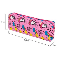 Пенал-косметичка ПИФАГОР, мягкий, "UNICORN", прямоугольный, 20х7х4 см, 229265 - фото 7