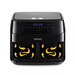 Аэрогриль KITFORT КТ-2250, 1750 Вт, 2х4,5 л, 12 программ, таймер, сенсорное управление, черный - фото 3