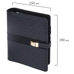 Ежедневник-органайзер недатированный В6 150х190 мм BRAUBERG "Orion", под кожу, 160 л., черный, 116209 - фото 3