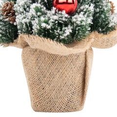 Ель новогодняя искусственная 32 см, заснеженная с декором, литой ПЭТ, ЗОЛОТАЯ СКАЗКА, 592514 - фото 5