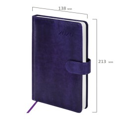Ежедневник датированный 2026 А5 138x213 мм, BRAUBERG "Legend", под кожу, застежка, фиолетовый, 117069 - фото 2