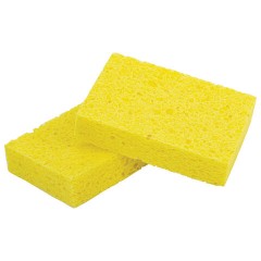 Губки для посуды 95х65х20 мм, ЦЕЛЛЮЛОЗНЫЕ, КОМПЛЕКТ 2 штуки, желтые, LAIMA, 700255 - фото 3