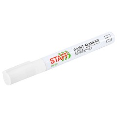 Маркер-краска лаковый (paint marker) 2-4 мм, БЕЛЫЙ, НИТРО-ОСНОВА, STAFF PROFIT, для любых поверхностей, 152577 - фото 6