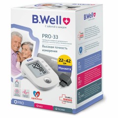 Тонометр B.WELL PRO-33ad, манжета 22-42 см, автоматический, на плечо, адаптер питания, PRO-33 ad - фото 11