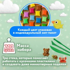 Пластилин супер лёгкий воздушный застывающий 24 цвета, 210 г, 3 стека, ПИФАГОР, 107040 - фото 11