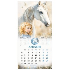 Календарь настенный перекидной 2026 г., BRAUBERG, 12 листов, 28,5х28,5 см, "Лошадка и девочка", 116937 - фото 15