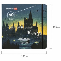 Скетчбук для маркеров 120 г/м2, 195х195 мм, 60 л., твердая обложка, резинка, BRAUBERG ART PREMIERE, Замок, 115104 Скетчбук для маркеров 120 г/м2, 195х195 мм, 60 л., твердая обложка, резинка, BRAUBERG ART PREMIERE, Замок, 115104 - фото 2