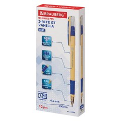 Ручка шариковая масляная с грипом BRAUBERG "i-Rite GT Vanilla", СИНЯЯ, корпус кремовый, узел 1 мм, 143304 Ручка шариковая масляная с грипом BRAUBERG "i-Rite GT Vanilla", СИНЯЯ, корпус кремовый, узел 1 мм, 143304 - фото 8
