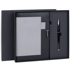 Ежедневник в наборе с ручкой А5, 144x210 мм, BRAUBERG "Style" под кожу, 160 листов, черный, 116860