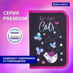 Пенал BRAUBERG с наполнением, 1 отделение, 1 откидная планка, 24 предмета, 21х14 см, "Cats first", 271525 - фото 11
