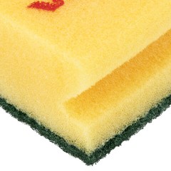 Губки VILEDA PROFESSIONAL профильные "Средняя жесткость" КОМПЛЕКТ 10 шт., желтые, ЗЕЛЕНЫЙ абразив, 9,5х7х4,5 см, 125604 - фото 5