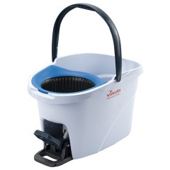 Швабра с отжимом и ведром 10л VILEDA PROFESSIONAL "УльтраСПИН Мини", отжим с педалью, насадка, синий 158010 - фото 4