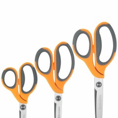 Ножницы BRAUBERG "PROFESSIONAL" 3 шт. (135, 180, 210 мм), серо-оранжевые ручки, ВЫГОДНАЯ УПАКОВКА, 272981 Ножницы BRAUBERG "PROFESSIONAL" 3 шт. (135, 180, 210 мм), серо-оранжевые ручки, ВЫГОДНАЯ УПАКОВКА, 272981 - фото 3