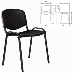 Стул STAFF "Iso Plast CF-009", черный каркас, пластик черный, 532569 - фото 2