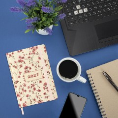Ежедневник датированный 2027 с резинкой, 145х203 мм, А5, BRAUBERG, твердый, "Flower pattern", 117831 - фото 5