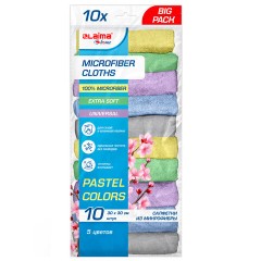 Салфетки из МИКРОФИБРЫ 30х30 см PASTEL COLOUR, big pack, КОМПЛЕКТ 10 штук, 180 г/м2, LAIMA HOME, 700608 - фото 2