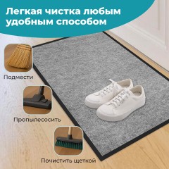 Коврик придверный 80х120 см, СЕРЫЙ, влаго-грязезащитный, 300 г/м2, мелкий рубчик, PRIMILA STANDARD, 701020 Коврик придверный 80х120 см, СЕРЫЙ, влаго-грязезащитный, 300 г/м2, мелкий рубчик, PRIMILA STANDARD, 701020 - фото 11