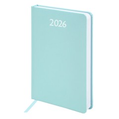 Ежедневник датированный 2026, А5, 138x213 мм, BRAUBERG "Profile", балакрон, мятный, 117074