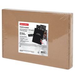 Фотоальбом 22х30 см, 24 черных листа, уголки, стикеры, ручка, клей, BRAUBERG Black Line, 880653 - фото 8