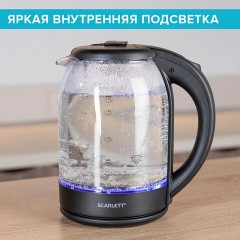 Чайник SCARLETT SC-EK27G90, 1,7 л, 1800 Вт, закрытый нагревательный элемент, стекло, черный Чайник SCARLETT SC-EK27G90, 1,7 л, 1800 Вт, закрытый нагревательный элемент, стекло, черный - фото 7