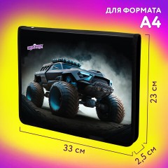 Папка для труда на молнии ЮНЛАНДИЯ А4, 1 отделение, откидная планка, органайзер, "Space driver", 273396 - фото 12