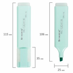 Текстовыделитель BRAUBERG "ORIGINAL PASTEL", БИРЮЗОВЫЙ, линия 1-5 мм, 151694 - фото 7