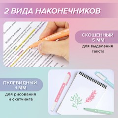 Набор текстовыделителей двусторонних 6 ПАСТЕЛЬНЫХ ЦВЕТОВ, BRAUBERG "TWIN PASTEL", линия 1-5 мм, 152518 Набор текстовыделителей двусторонних 6 ПАСТЕЛЬНЫХ ЦВЕТОВ, BRAUBERG "TWIN PASTEL", линия 1-5 мм, 152518 - фото 16