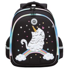 Ранец GRIZZLY анатомическая спинка, c брелоком, для девочек, RAINBOW CAT, 36х28х20 см, RAz-486-2/1 Ранец GRIZZLY анатомическая спинка, c брелоком, для девочек, RAINBOW CAT, 36х28х20 см, RAz-486-2/1 - фото 2