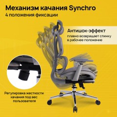 Кресло BRABIX PREMIUM "Evolution ER-700", подножка, слайдер, синхромеханизм, сетка, серое, 532948 Кресло BRABIX PREMIUM "Evolution ER-700", подножка, слайдер, синхромеханизм, сетка, серое, 532948 - фото 14