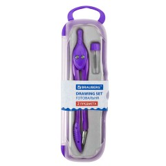 Готовальня BRAUBERG "Modern", 2 предмета: циркуль 135 мм, грифель, пенал с подвесом, 210662 - фото 10