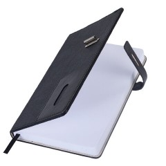 Ежедневник недатированный А5 138х213 мм BRAUBERG "Cowboy", под кожу, застежка 160 л., черный, 116200 - фото 4