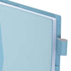 Ежедневник недатированный В6 130х185 мм BRAUBERG "Glam", под кожу, 160 л., голубой, 116220 - фото 3