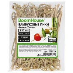 Шпажки-пики для канапе бамбуковые форма "Узелок" 12 см, 100 шт., BOOMHOUSE (БУМХАУС), 701976 - фото 2