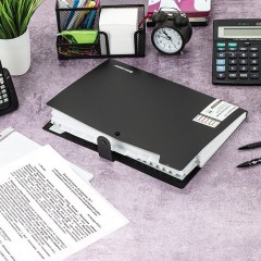 Папка-органайзер на кнопке 12 отделений, BRAUBERG "Extra", А4, черная с белым, 271930 - фото 7