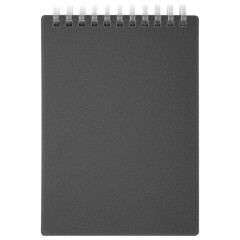 Блокнот МАЛЫЙ ФОРМАТ А6, 60 л., силиконовый гребень, обложка пластик, клетка, BRAUBERG, серый, 117566 - фото 2