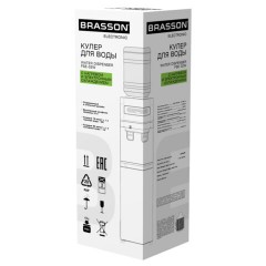 Кулер для воды BRASSON (БРАССОН) FSE-02W, напольный, НАГРЕВ/ОХЛАЖДЕНИЕ ЭЛЕКТРОННОЕ, шкаф, 2 крана, белый, 455426 - фото 2