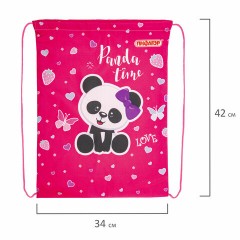 Мешок для обуви ПИФАГОР, 1 отделение, 42х34 см, "Panda time", 271601 Мешок для обуви ПИФАГОР, 1 отделение, 42х34 см, "Panda time", 271601 - фото 6