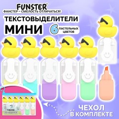 Набор текстовыделителей с топперами 6 ЦВЕТОВ ПАСТЕЛЬ, "КРУТЫЕ УТЯТА", линия 1-4 мм, FUNSTER (ФАНСТЕР), 152652 - фото 10