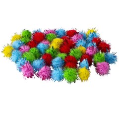 Помпоны для творчества, блестящие, 5 цветов, 15 мм, 50 шт., ОСТРОВ СОКРОВИЩ, 661427 - фото 2