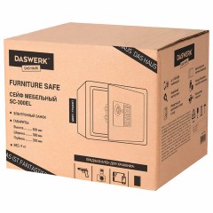 Сейф мебельный DASWERK SC-300EL (300х380х300 мм), электронный замок, графит, 291346 - фото 12
