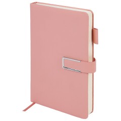 Ежедневник недатированный, А5, 143х210 мм, BRAUBERG "Dainty", под кожу, магнитная застежка, 160 л., розовый, 117143