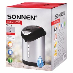 Термопот SONNEN TP-28, 3 л, 900 Вт, 1 температурный режим, ручной насос, сталь, черный/серебро, 456712 Термопот SONNEN TP-28, 3 л, 900 Вт, 1 температурный режим, ручной насос, сталь, черный/серебро, 456712 - фото 8