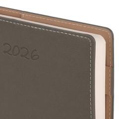 Ежедневник датированный 2026, А5, 143х218 мм, BRAUBERG "Journal", под кожу, застежка, держатель для ручки, органайзер, серый, 117381 - фото 13