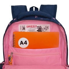 Рюкзак GRIZZLY школьный, анатомическая спинка, 2 отделения, для девочек, "PINK BOWS", 39х30х20 см, RG-568-2/3 Рюкзак GRIZZLY школьный, анатомическая спинка, 2 отделения, для девочек, "PINK BOWS", 39х30х20 см, RG-568-2/3 - фото 10