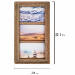 Рамка из мангового дерева BRAUBERG LOFT TRINITY, 3 фото 10х15 см, стекло, 20х35,5 см, 391282 Рамка из мангового дерева BRAUBERG LOFT TRINITY, 3 фото 10х15 см, стекло, 20х35,5 см, 391282 - фото 7