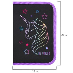 Пенал BRAUBERG с наполнением, 1 отделение, 1 откидная планка, 24 предмета, 21х14 см, "Radiant unicorn", 273532 - фото 7